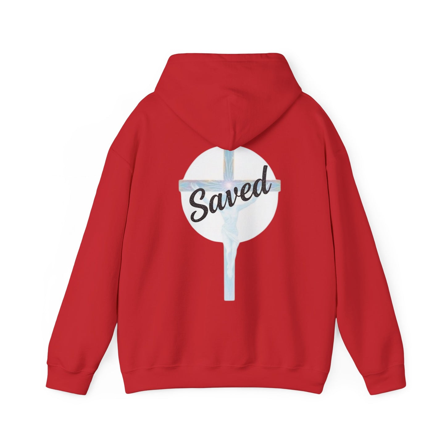 Saved in Christ – Men’s Faith Hoodie with Cross Design