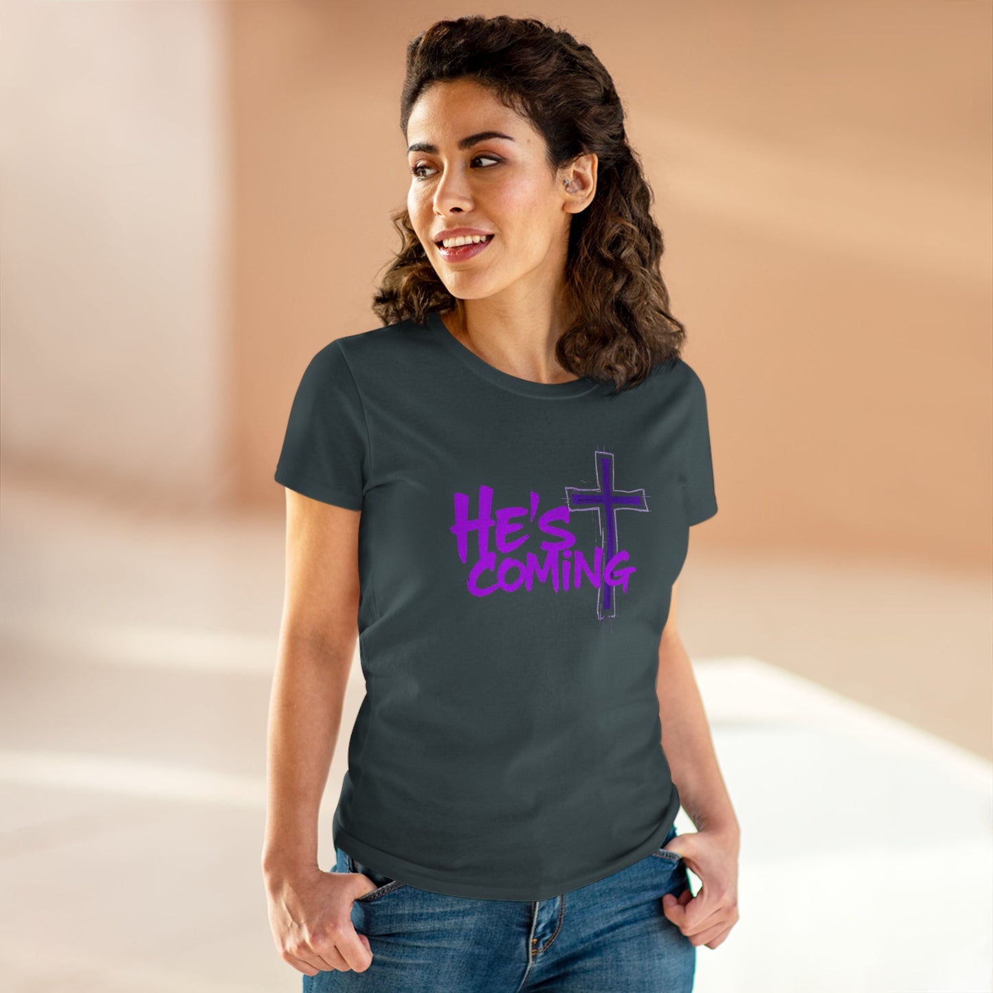 Faithful & Fearless Women’s T-Shirt – “He’s Coming” Christian Prophecy Tee