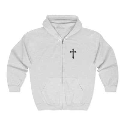 Men’s Black Cross Zip-Up Hoodie – Everyday Faith & Comfort