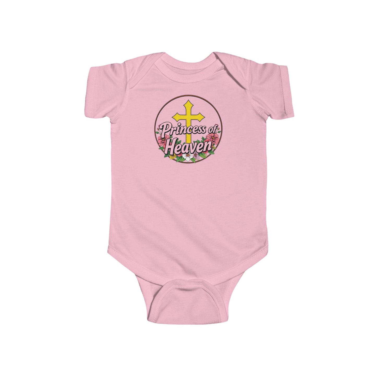 Infant Girls’ “Princess of Heaven” Christian Onesie – Short Sleeve Baby Bodysuit of Faith