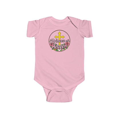 Infant Girls’ “Princess of Heaven” Christian Onesie – Short Sleeve Baby Bodysuit of Faith