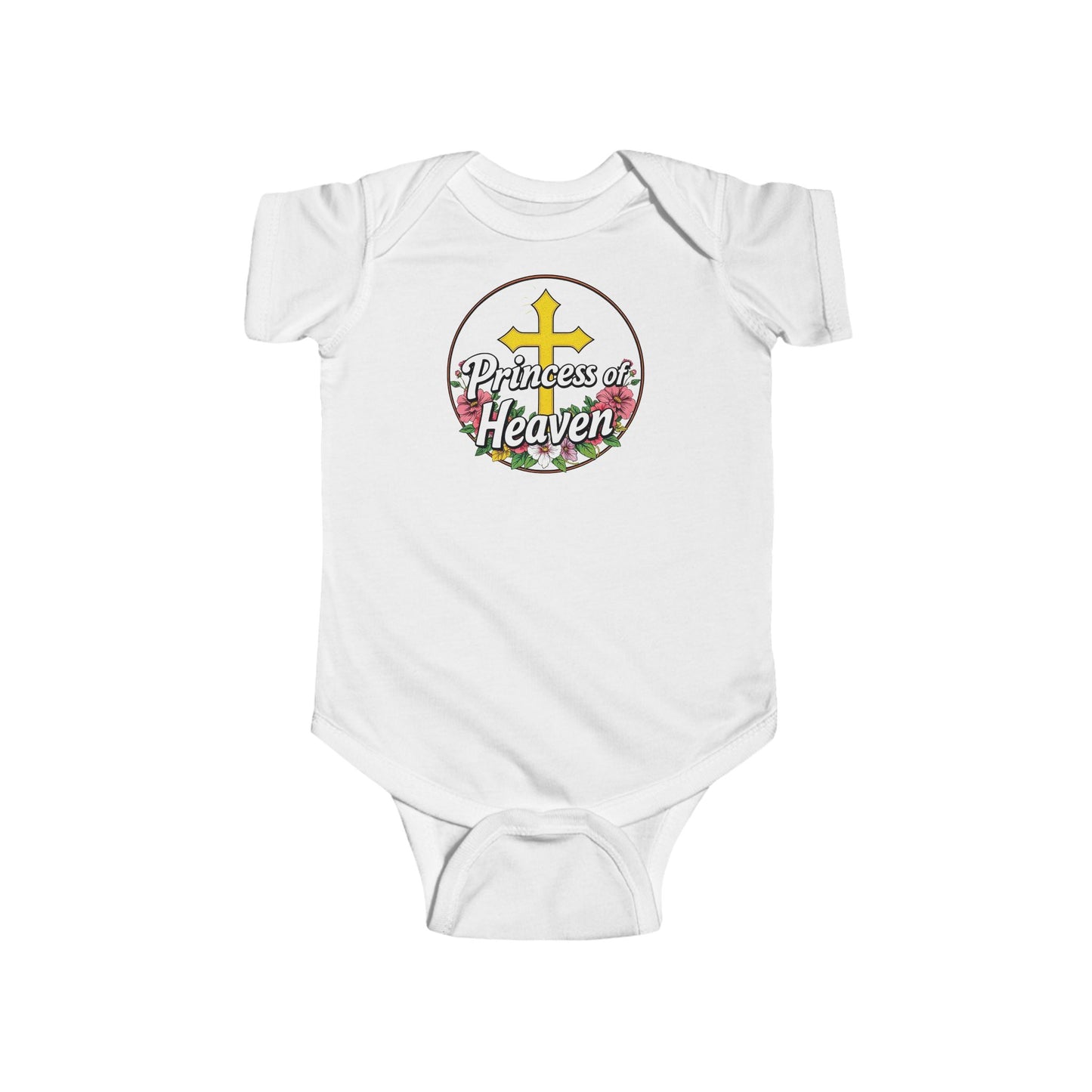 Infant Girls’ “Princess of Heaven” Christian Onesie – Short Sleeve Baby Bodysuit of Faith
