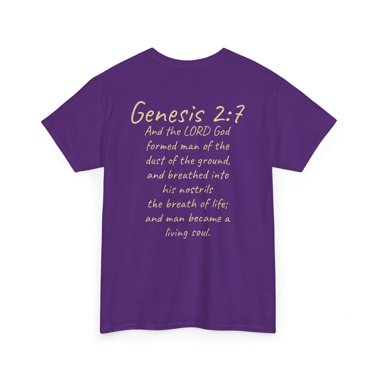 Formed from the Dust | Men’s Christian T-Shirt with Genesis 2:7 (Light Lettering)