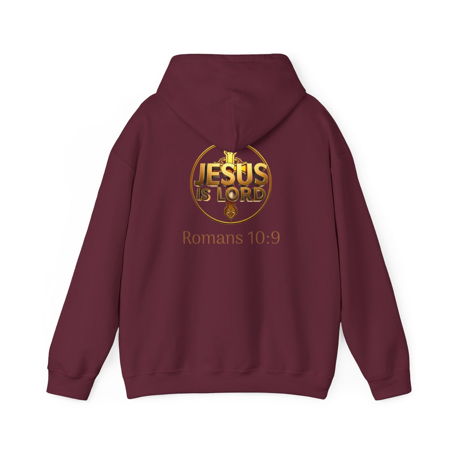 Jesus is Lord - Men's Christian Hoodie with Golden Cross