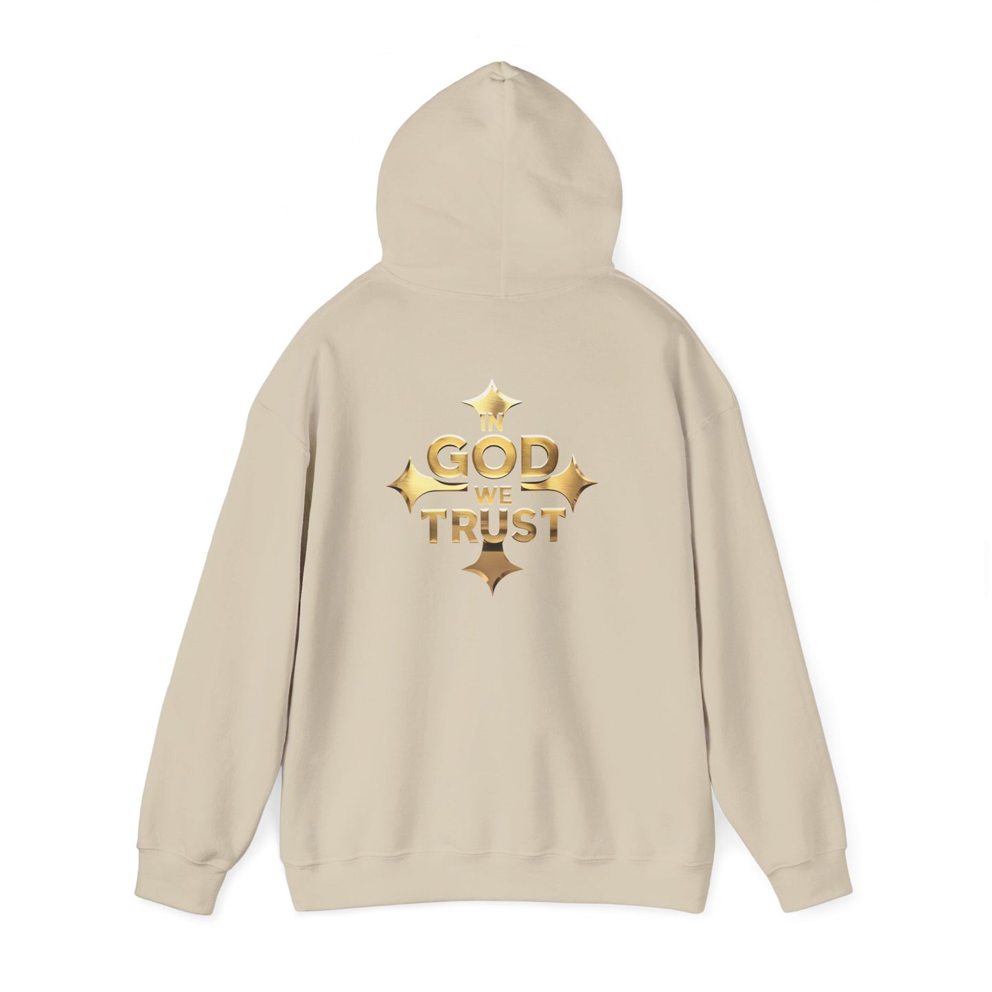 In God We Trust (Gold) - Men's Christian Hoodie with Golden Cross