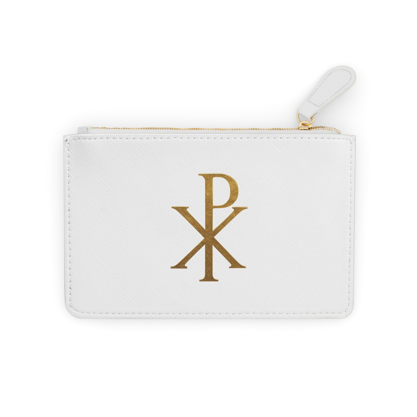 “Divine Seal” | Women’s Mini Clutch – Gold Chi Rho Elegance