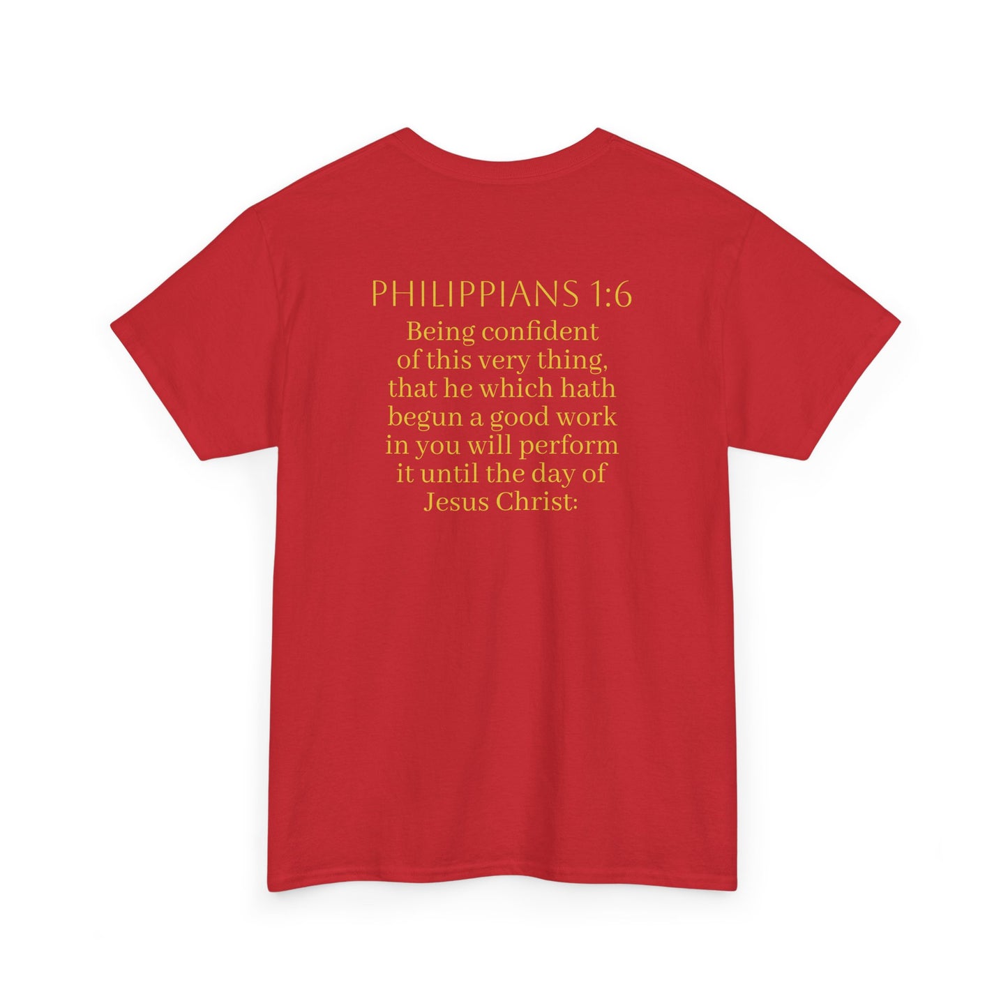 Becoming Men’s Faith Tee – Philippians 1:6 Edition (Light Lettering)