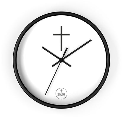 Minimalist Black Cross Wall Clock – Elegant Christian Home Decor