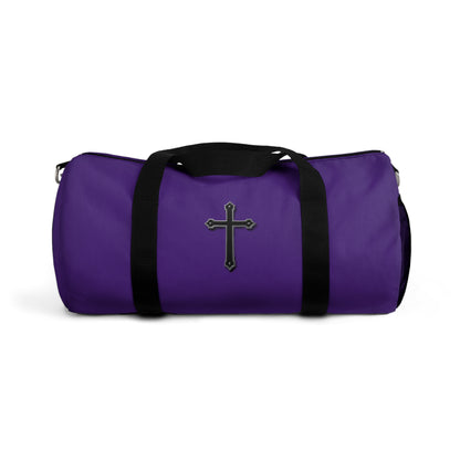 Divine Strength Duffle Bag in Purple – Carry the Cross with Purpose