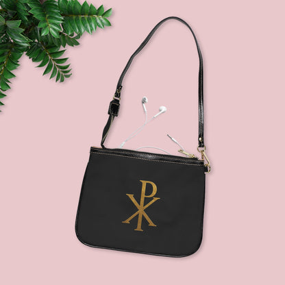 Eternal Majesty Purse – Black with Gold Chi Rho Design