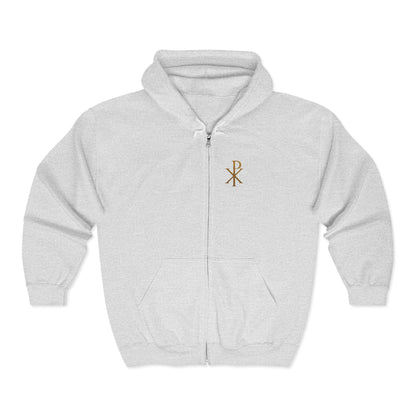 Sanctified Men's Gothic Cross Zip-Up Hoodie – Faith in Comfort