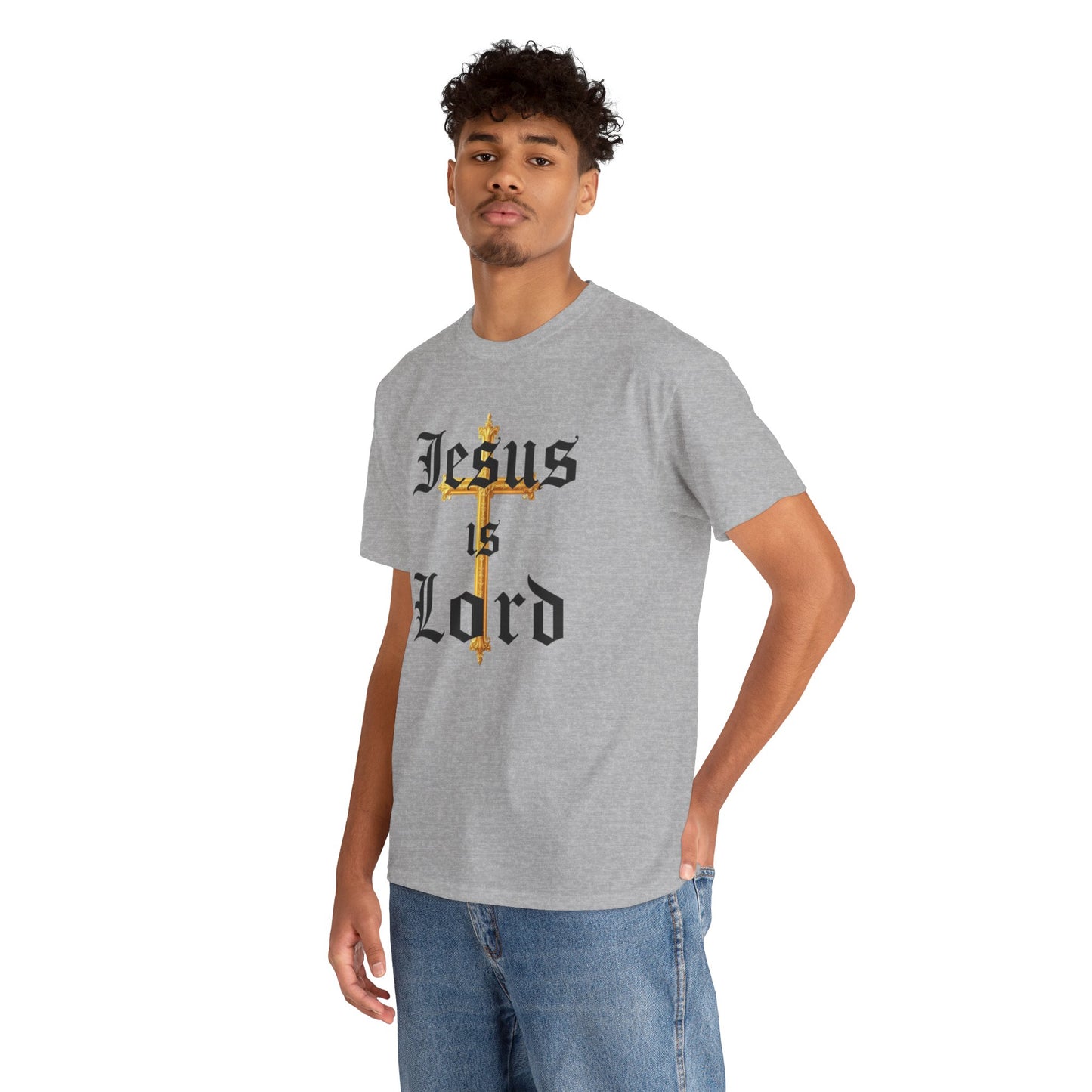 Jesus is Lord with Cross - Men's Christian T-Shirt