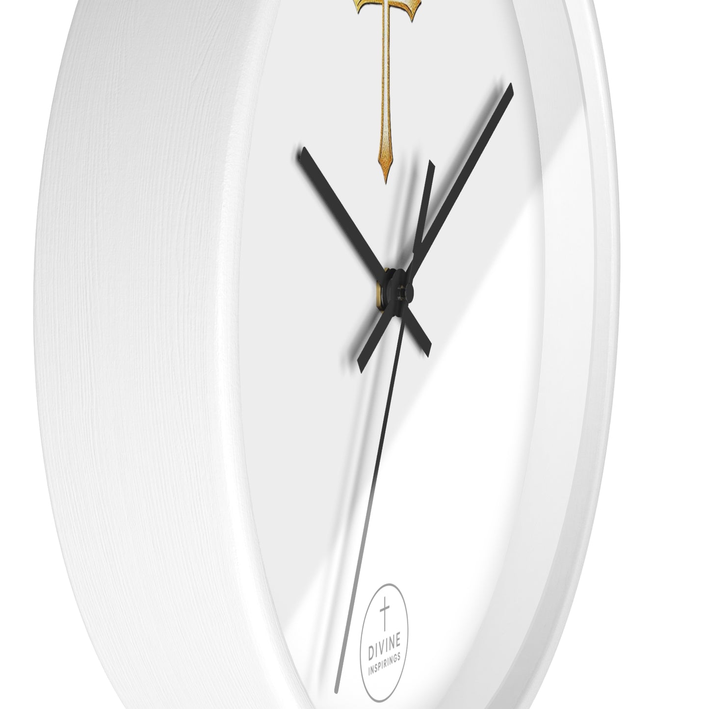 Stunning Gold Cross Wall Clock – Elegant Christian Home Decor