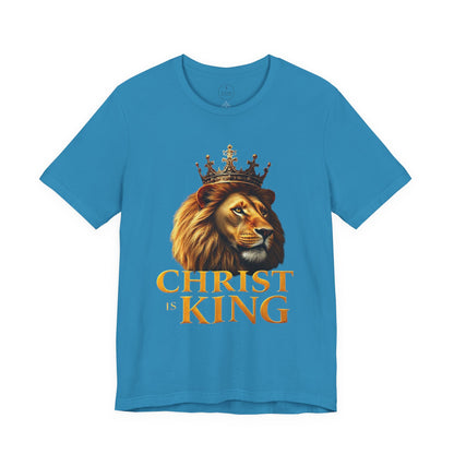 Christ is King Crowned Lion Tee – Inspirational Christian Shirt