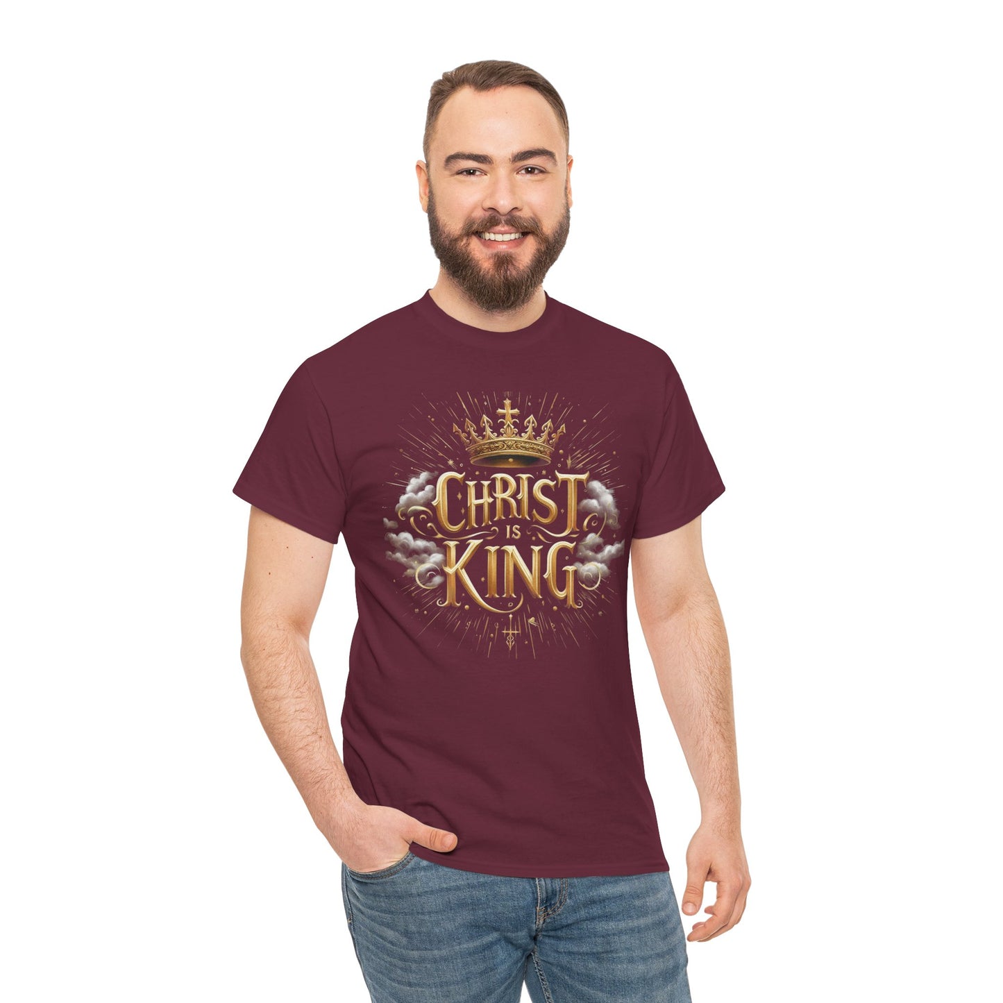 Christ is King Crowned - Men's Christian T-Shirt