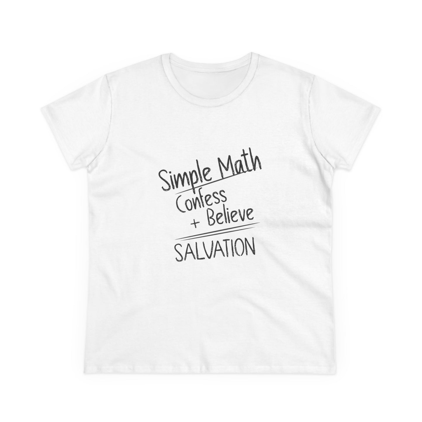 Simple Math Women’s T-Shirt – Bold Faith (Black Chalk)