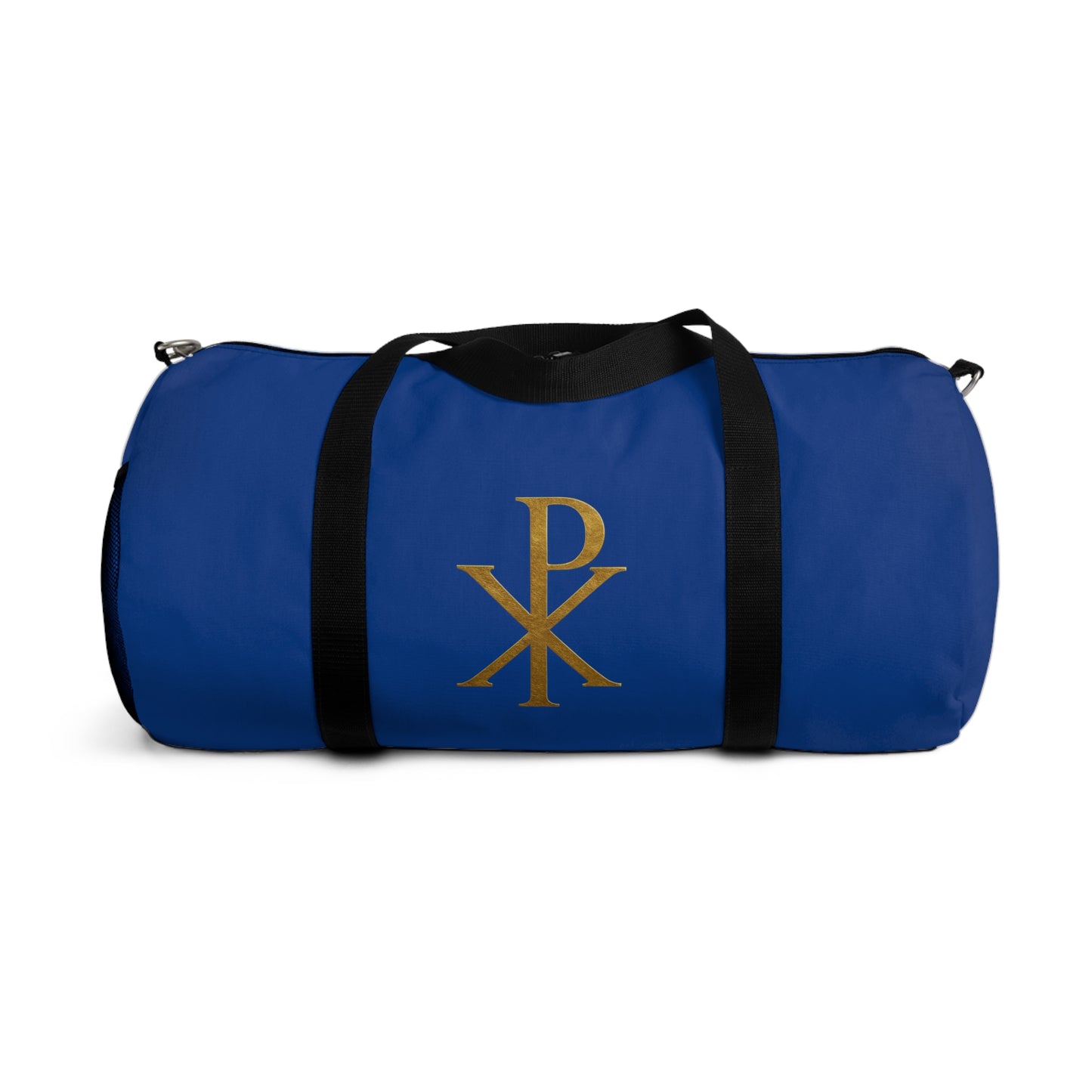 Christ’s Victory Duffle Bag in Blue – Chi Rho Symbol