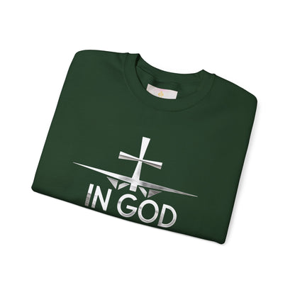 In God We Trust | Women’s Christian Sweatshirt with Scripture Back Print