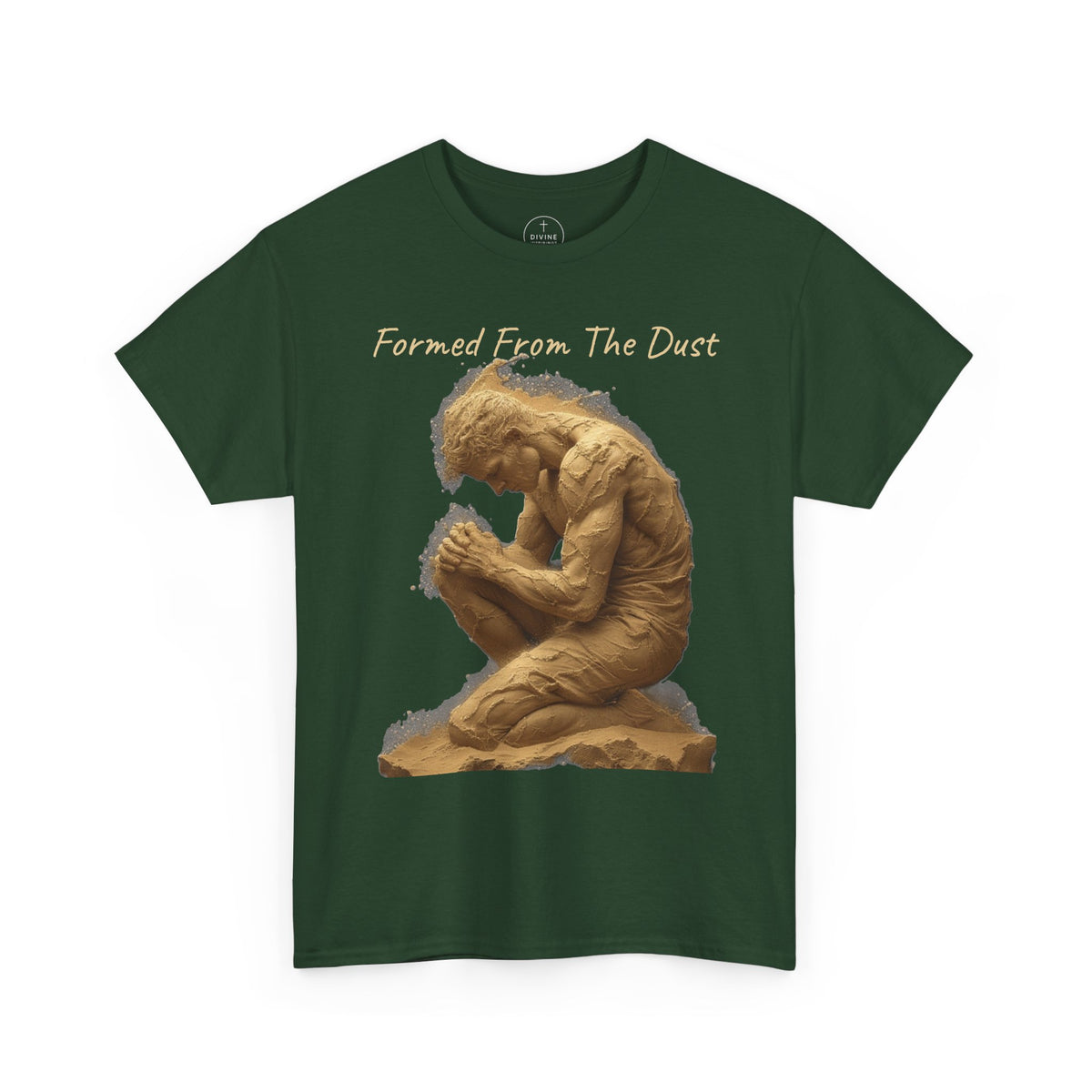 Formed from the Dust | Men’s Christian T-Shirt with Genesis 2:7 (Light Lettering)