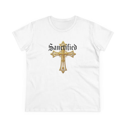 Sanctified Women's Gothic Cross T-Shirt – Faith in Bold Style