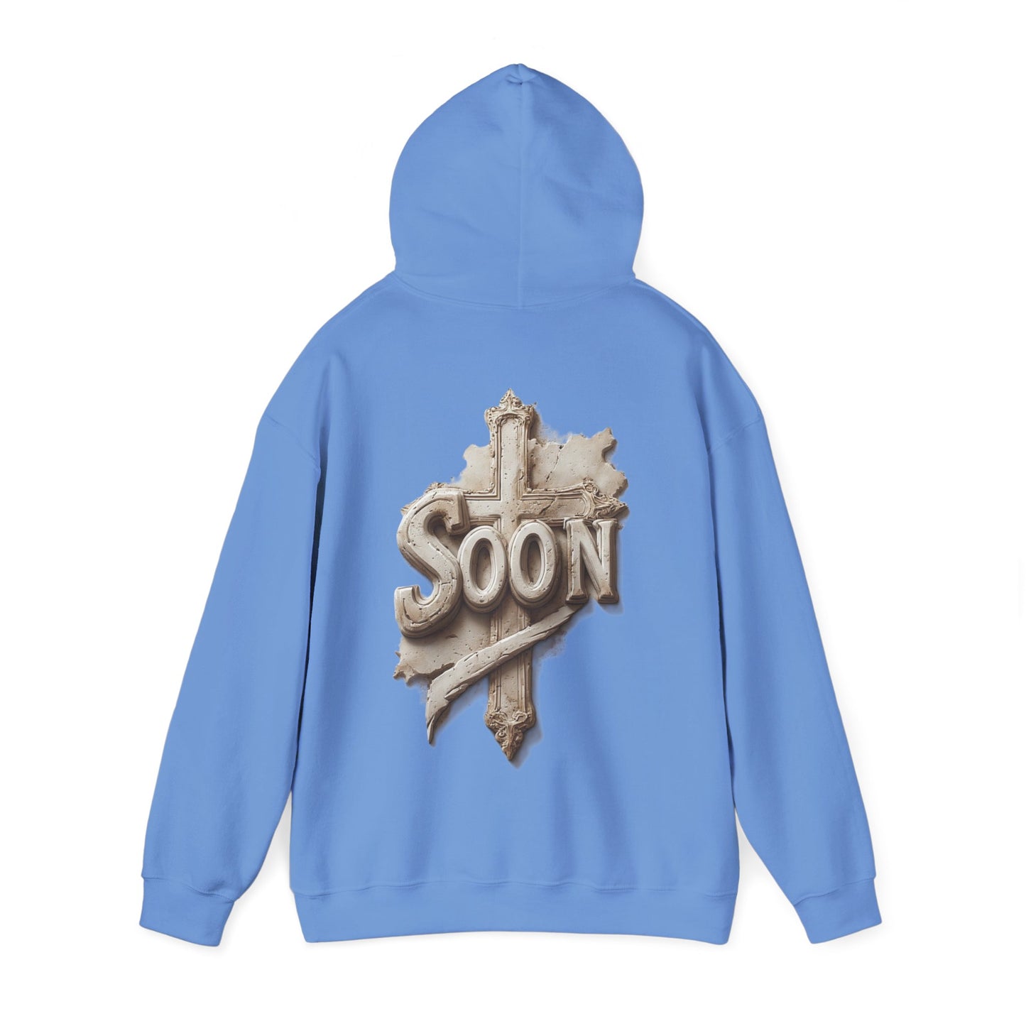 “Soon” Cross Women’s Hoodie – Back Print Christian Declaration