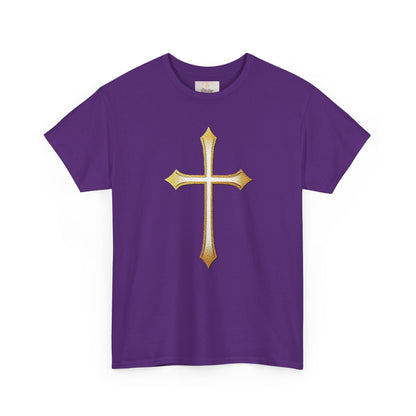 Men’s Gold Cross Tee – Christian Faith-Inspired Apparel