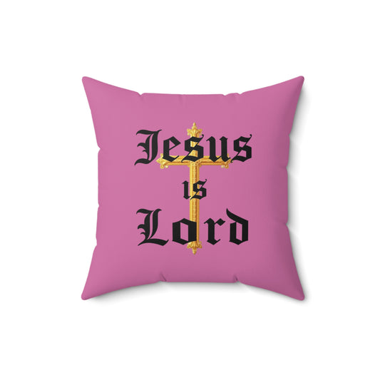 King of Kings in Pink – ‘Jesus is Lord’ Throw Pillow
