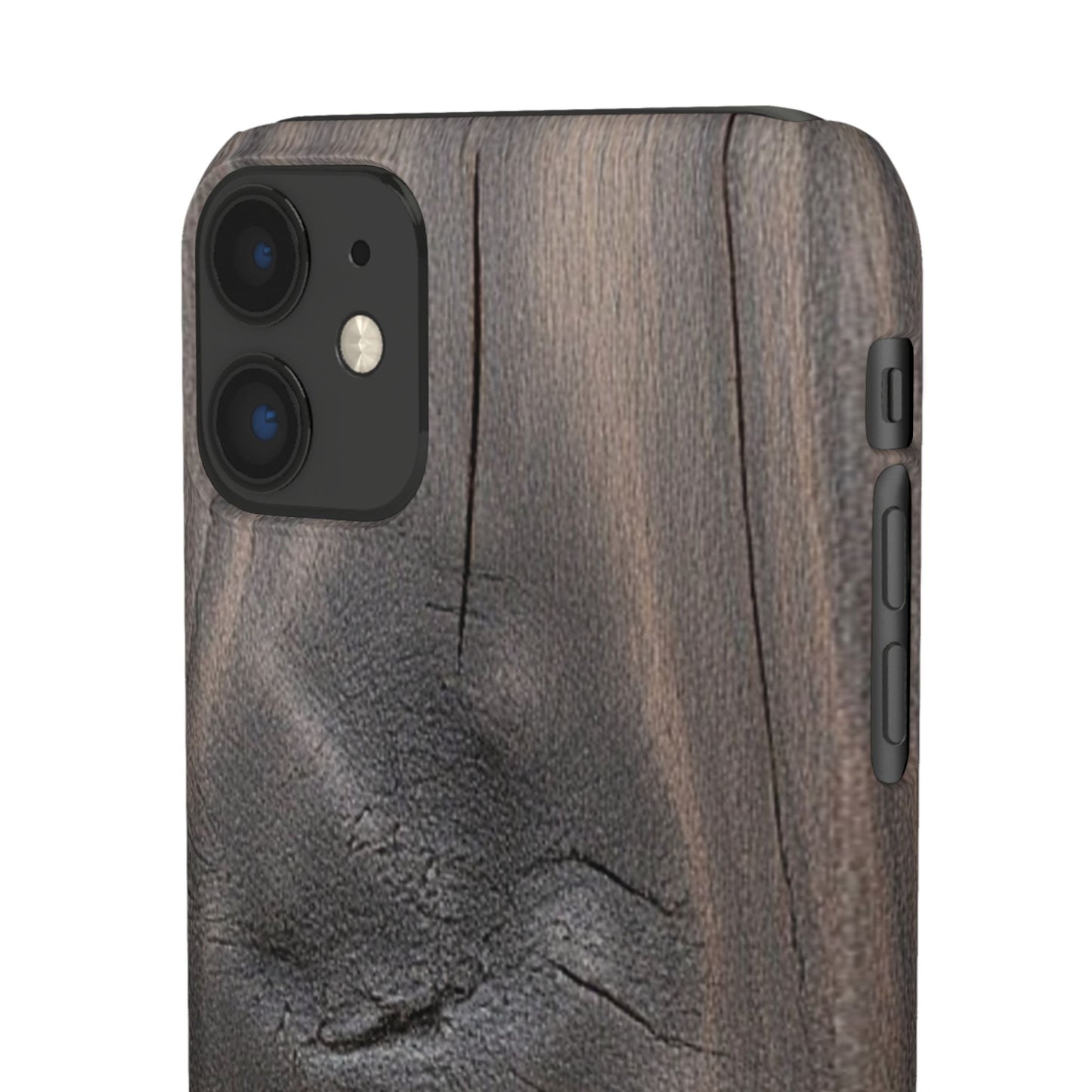 iPhone Snap Case – Dark Wood Grain Design