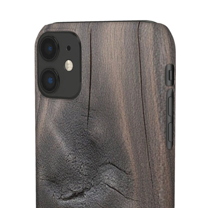 iPhone Snap Case – Dark Wood Grain Design