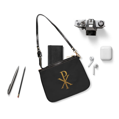 Eternal Majesty Purse – Black with Gold Chi Rho Design