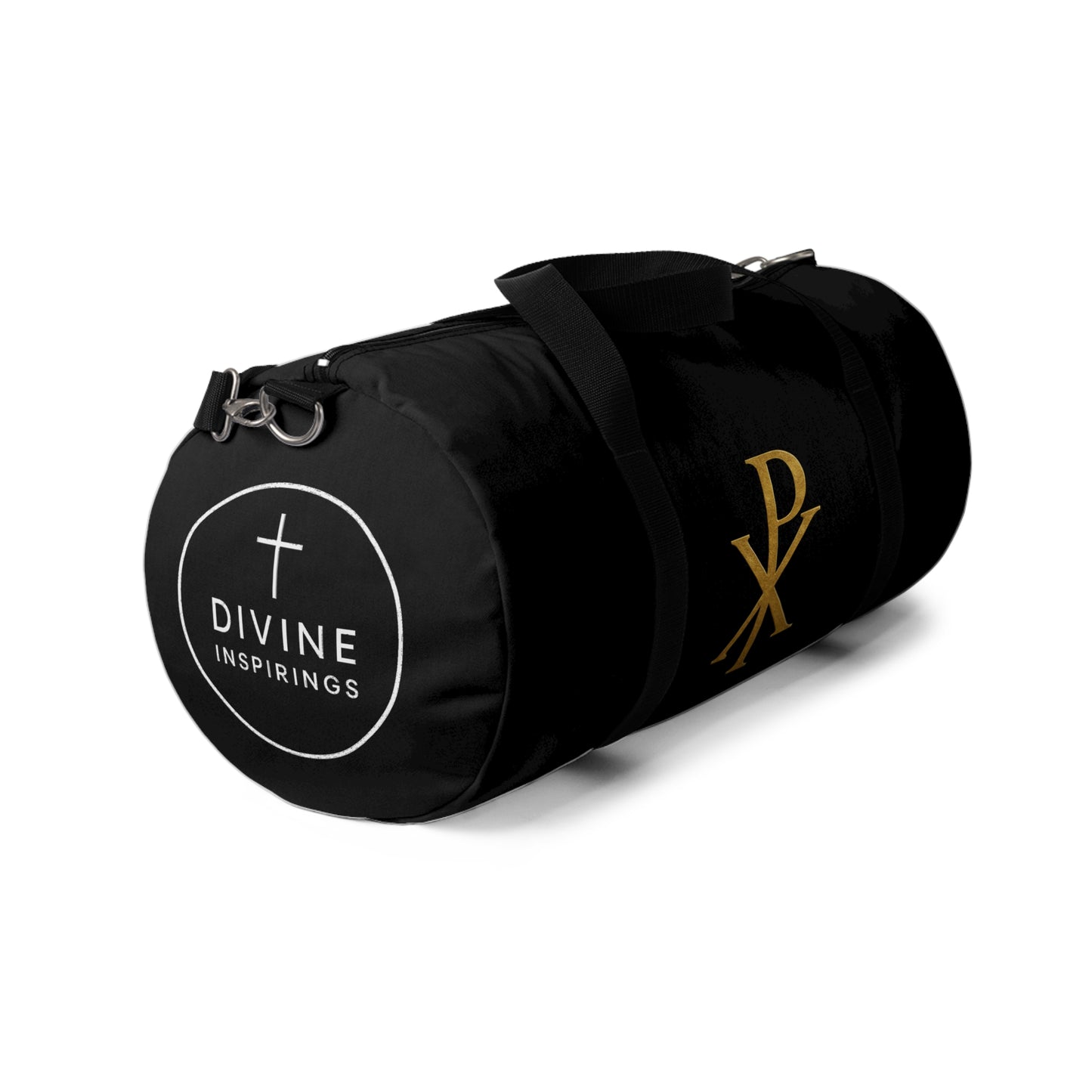 Christ’s Victory Duffle Bag in Black – Chi Rho Symbol