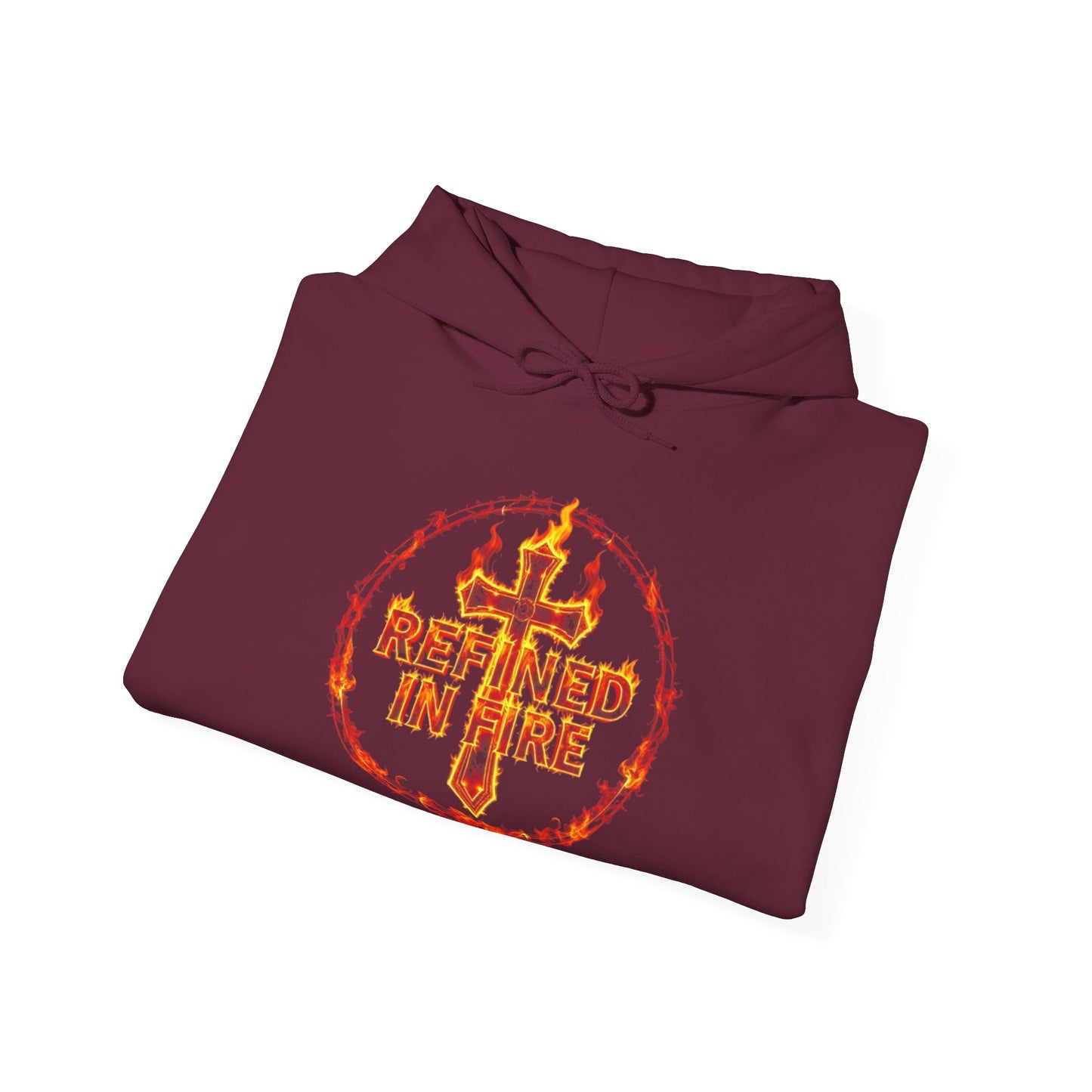Women’s “Refined in Fire” Christian Hoodie – Flame Design Faith Pullover