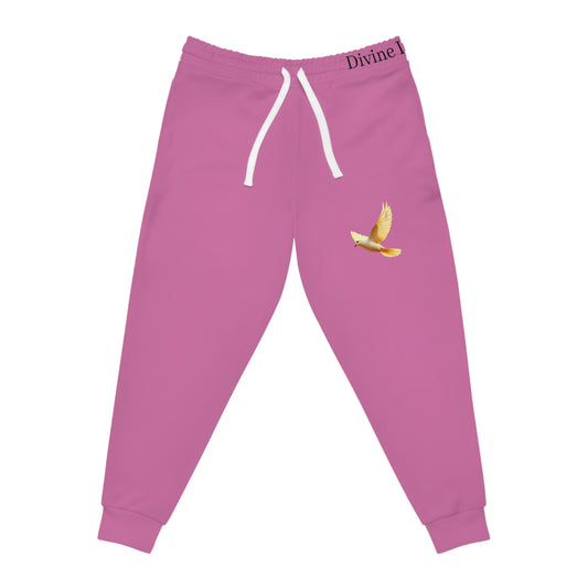 Peaceful Spirit Women's Jogging Pants in Pink with Dove in Flight Design