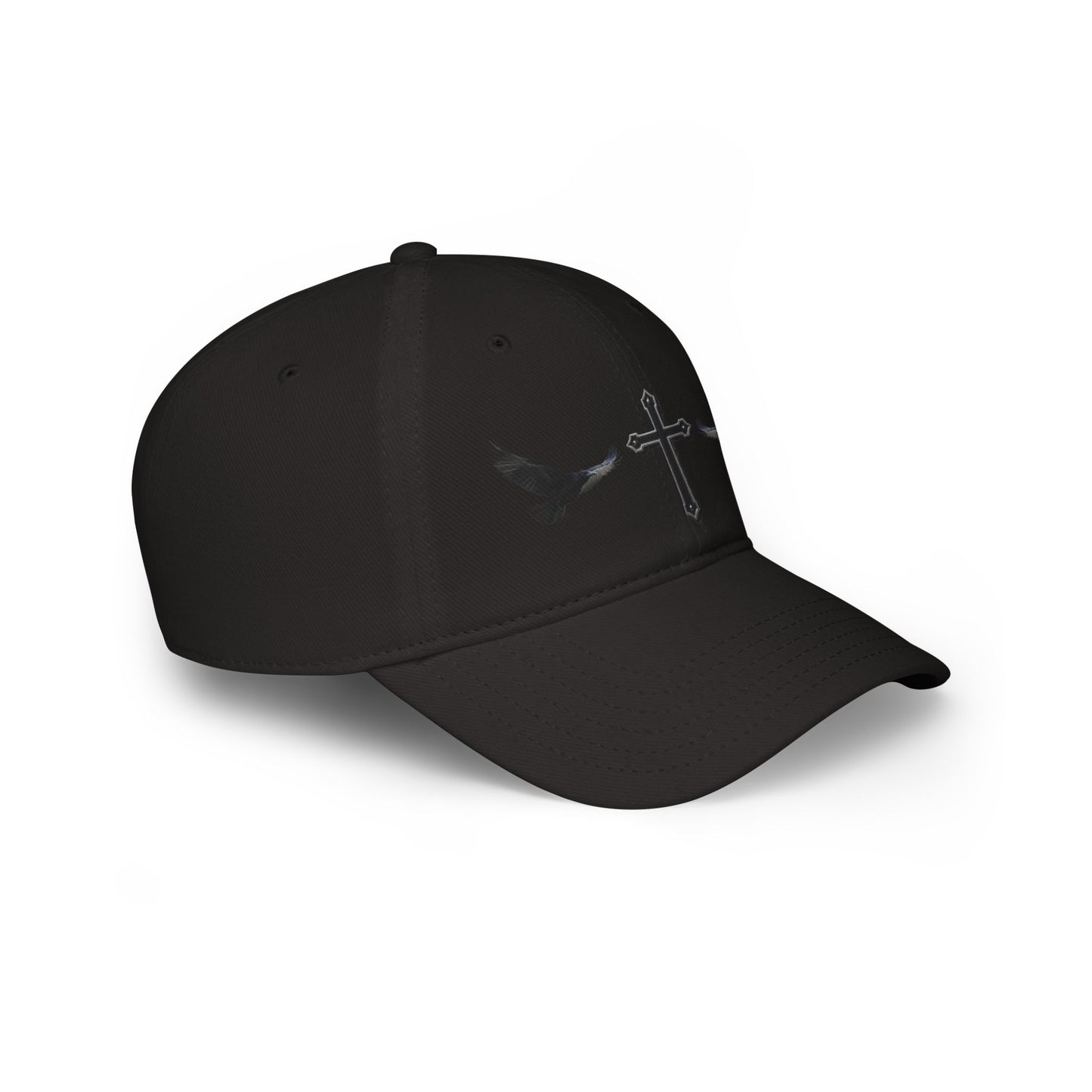 Wings of Providence” – Black Cross & Crow Embroidered Cap