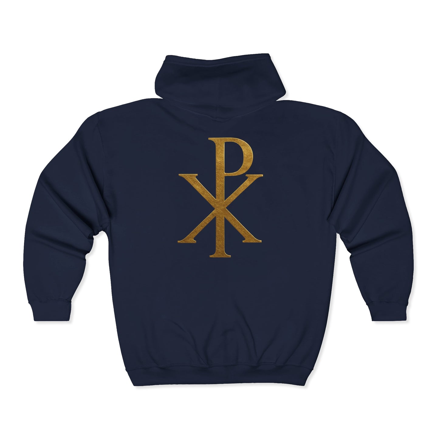 Men’s Chi Rho Zip-Up Hoodie – Comfortable Faith-Inspired Style