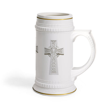 Celtic Cross Beer Stein – Christian Heritage Mug – 22oz Ceramic Stein