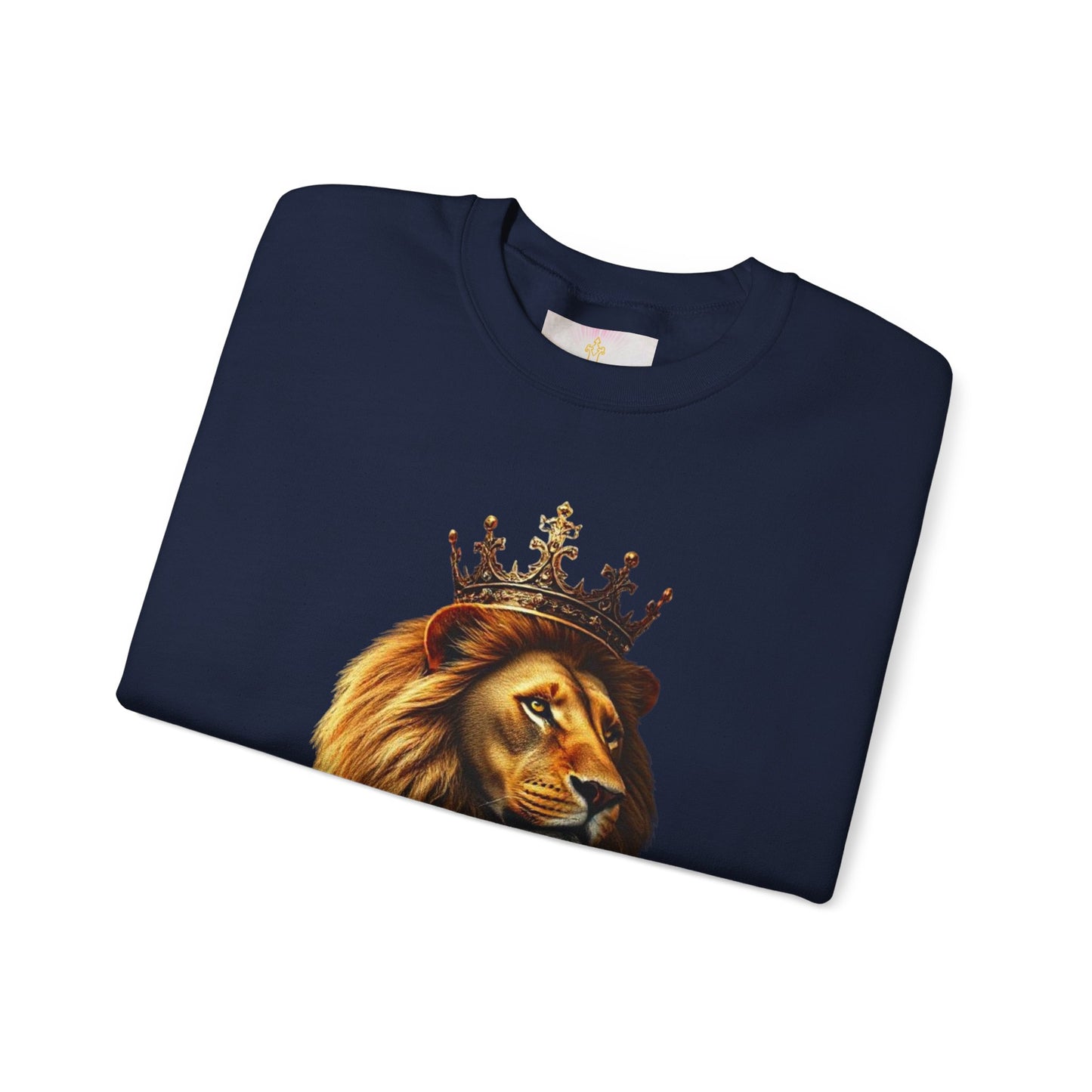 Christ is King – Women’s Christian Sweatshirt with Crowned Lion & Cross