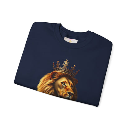 Christ is King – Women’s Christian Sweatshirt with Crowned Lion & Cross