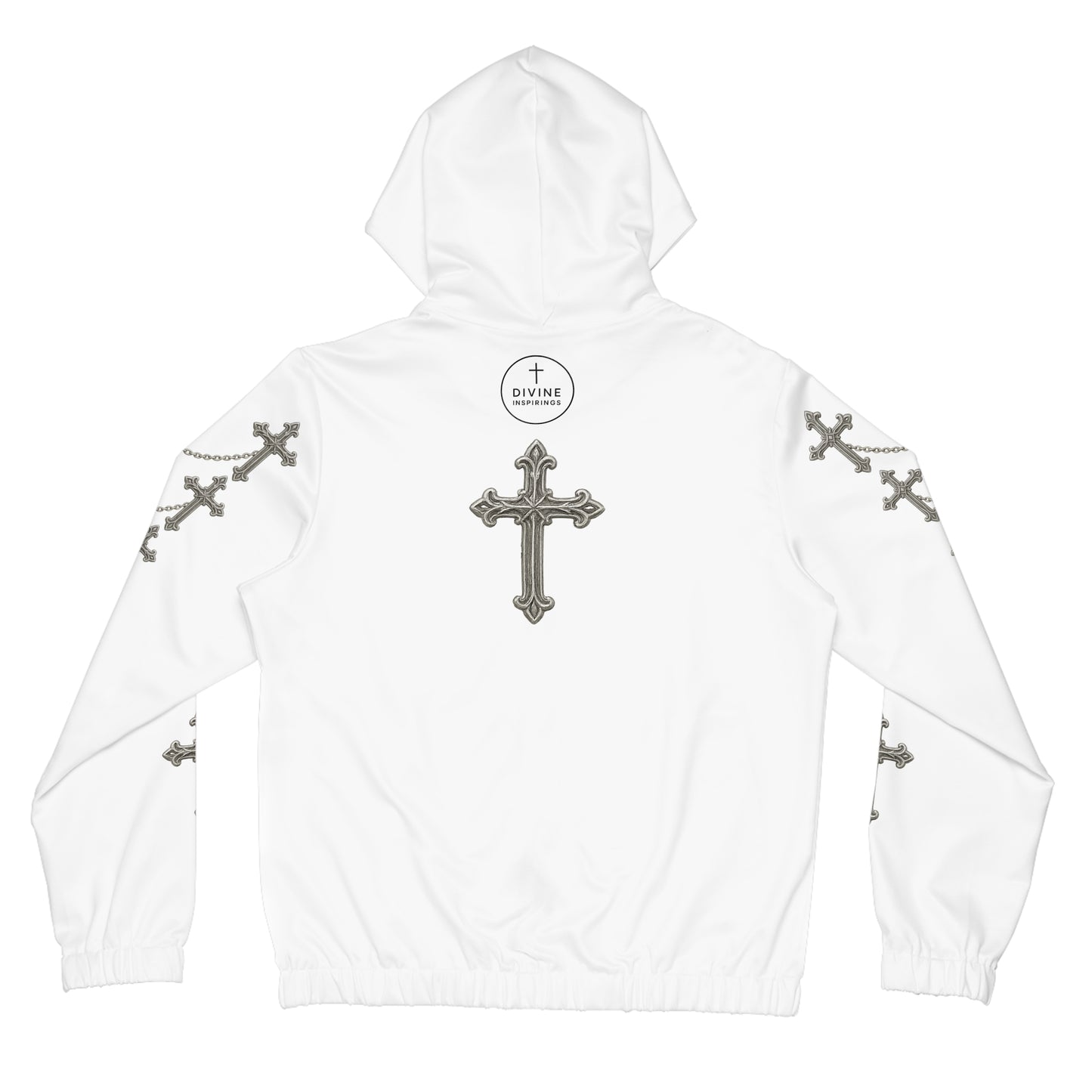 Silver Sanctuary Zip-Up Hoodie in White - Christian Apparel