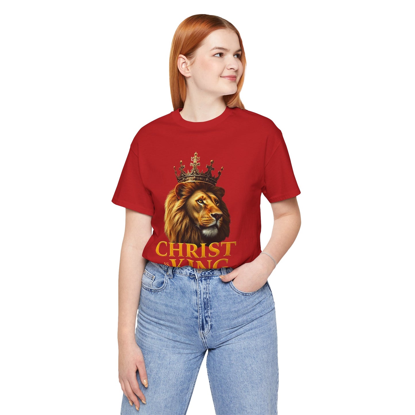 Christ is King Crowned Lion Tee – Inspirational Christian Shirt