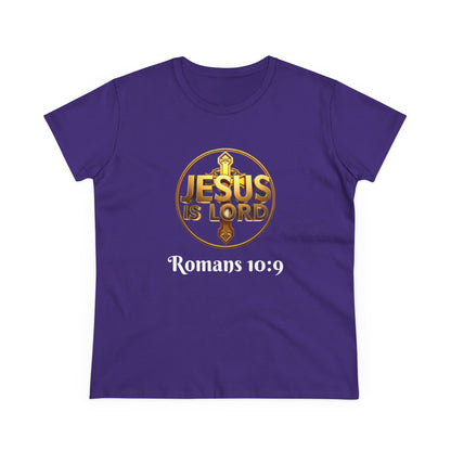 Jesus Is Lord / He Is Risen Christian Tee – Women’s Bold Faith Statement (White Lettering)