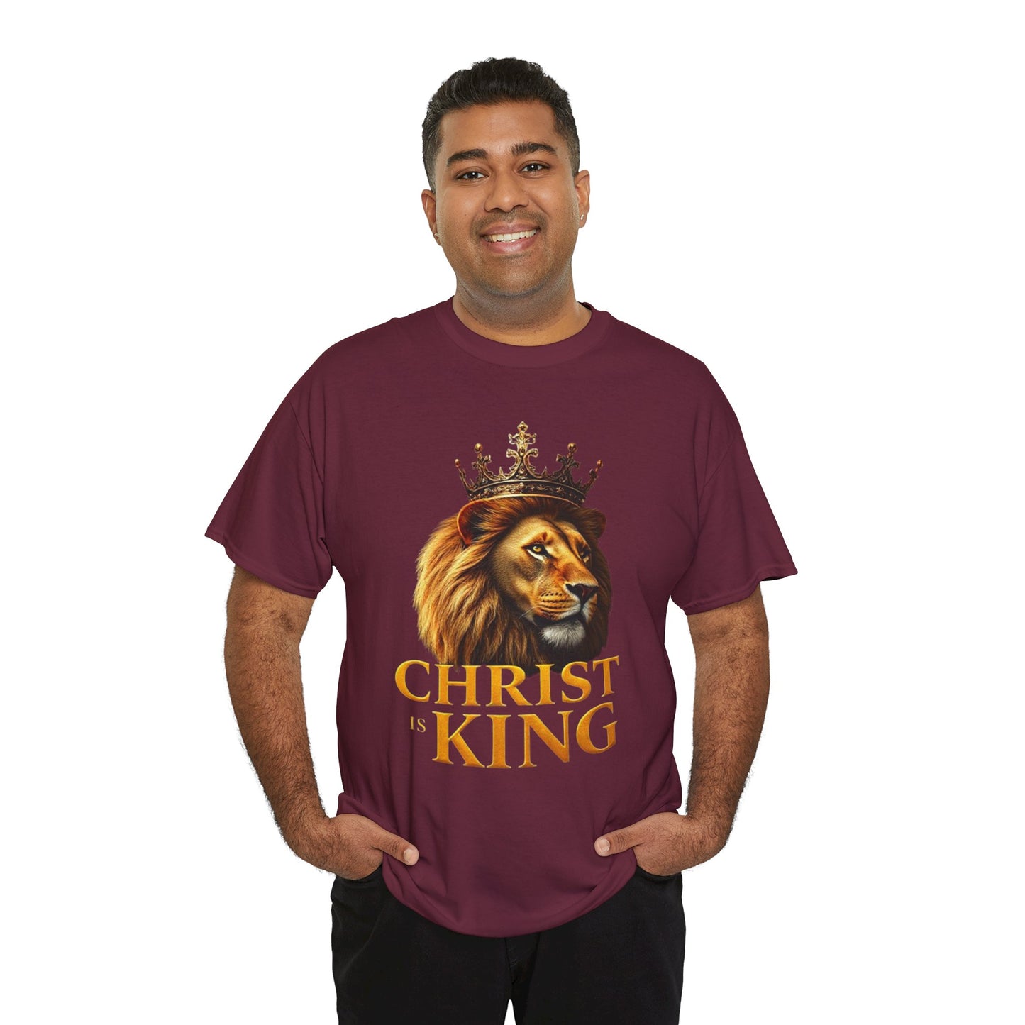 Christ Is King – Lion & Cross Men’s Christian Tee