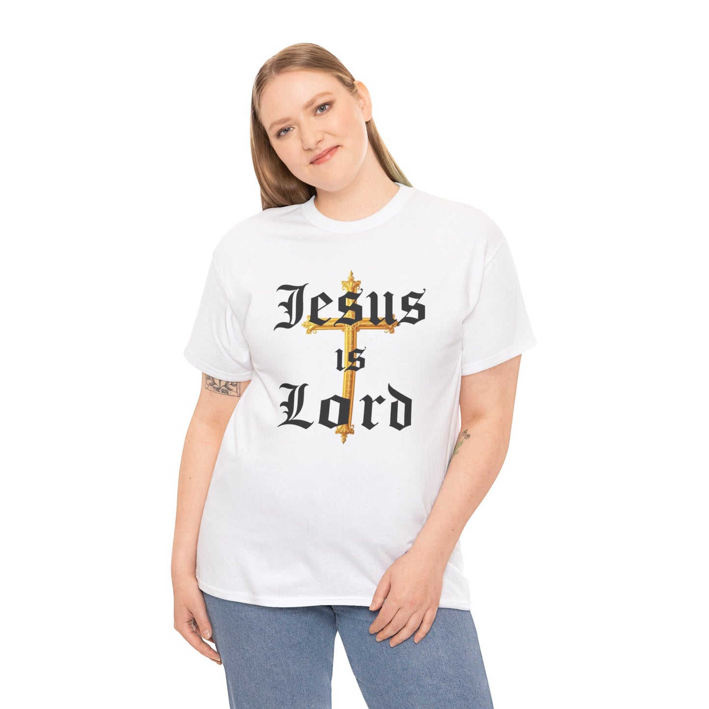 Jesus is Lord with Cross - Women's Christian T-Shirt