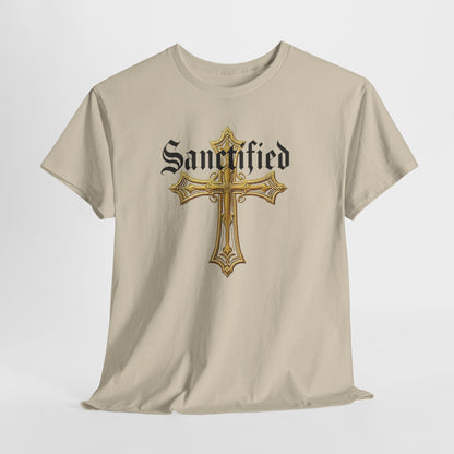 Sanctified Men's Gothic Cross T-Shirt – Faith in Bold Elegance