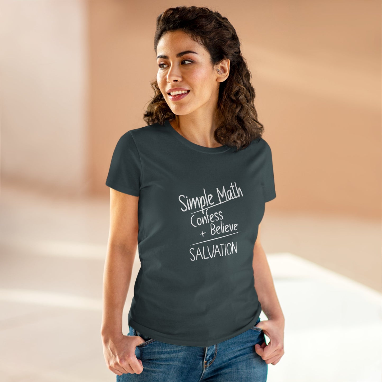 Simple Math Women’s T-Shirt – Bold Faith (White Chalk)
