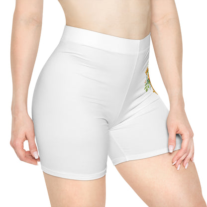 Floral Cross Women’s Biking Shorts – Beauty and Strength in the Cross