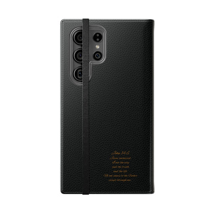 Black Chi Rho Symbol Wallet Case for Samsung– “I am the Way, the Truth, the Life”