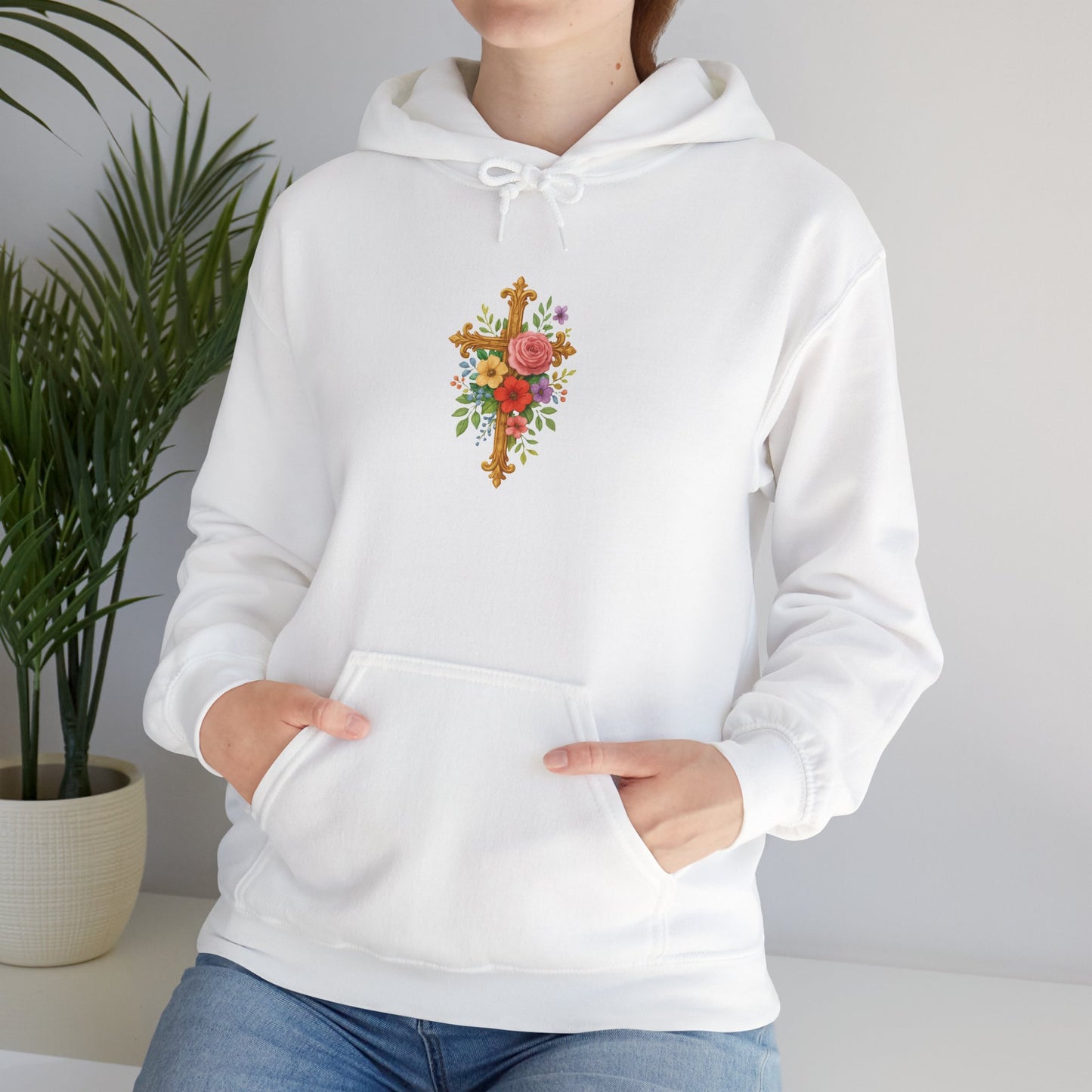 Floral Cross Women’s Christian Hoodie