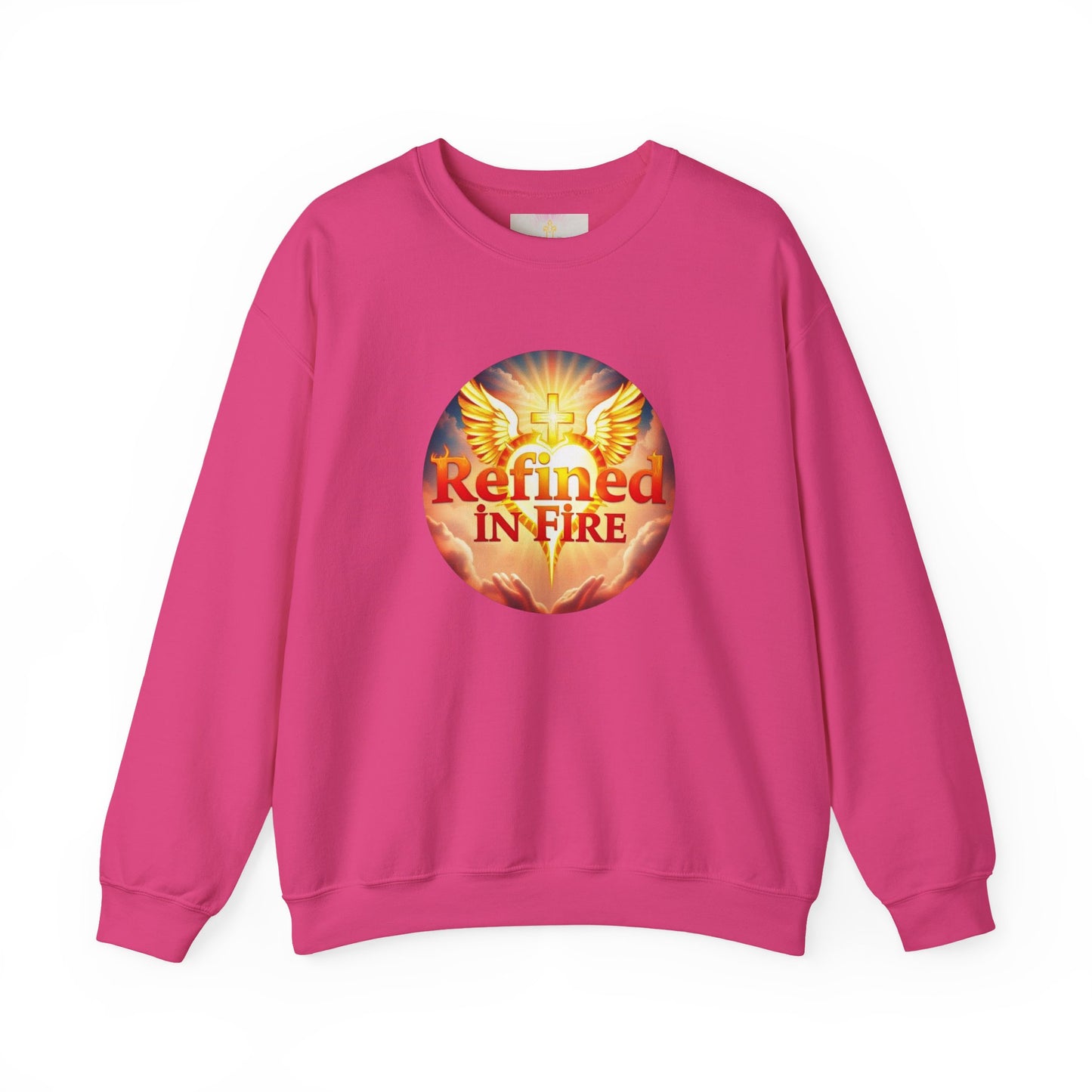 Women’s “Refined in Fire” Christian Sweatshirt – Bold Flame Design Pullover