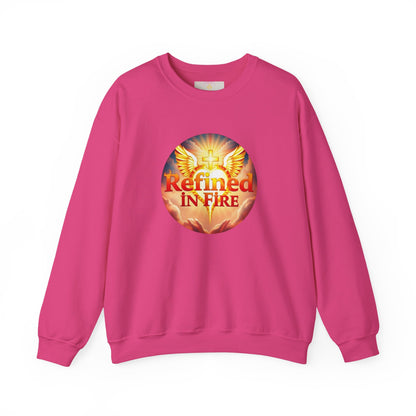 Women’s “Refined in Fire” Christian Sweatshirt – Bold Flame Design Pullover